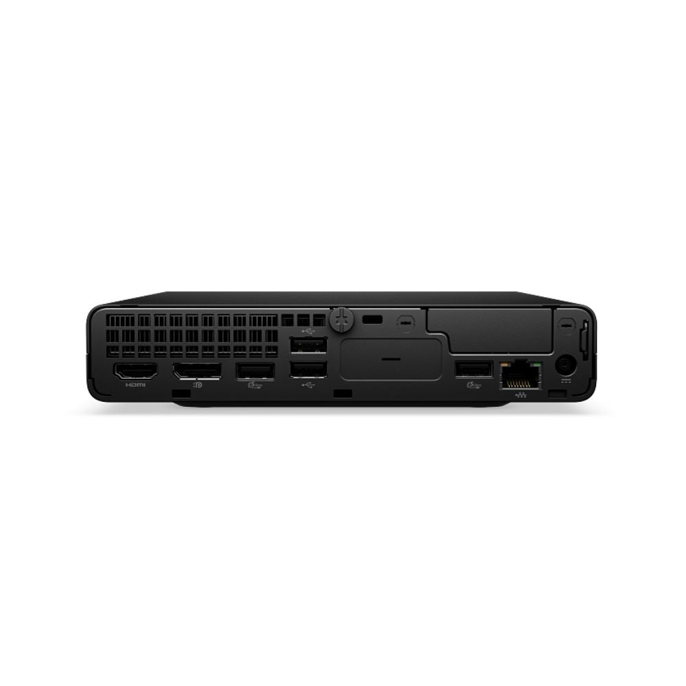 Reverso del Mini PC HP ProDesk 2 G2i con puertos HDMI, DisplayPort, USB y RJ-45