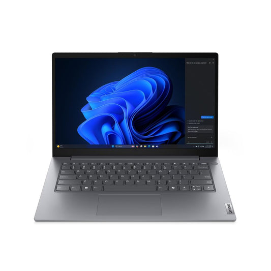 Notebook Lenovo V14 G5 de 14" Full HD, vista frontal con pantalla y teclado