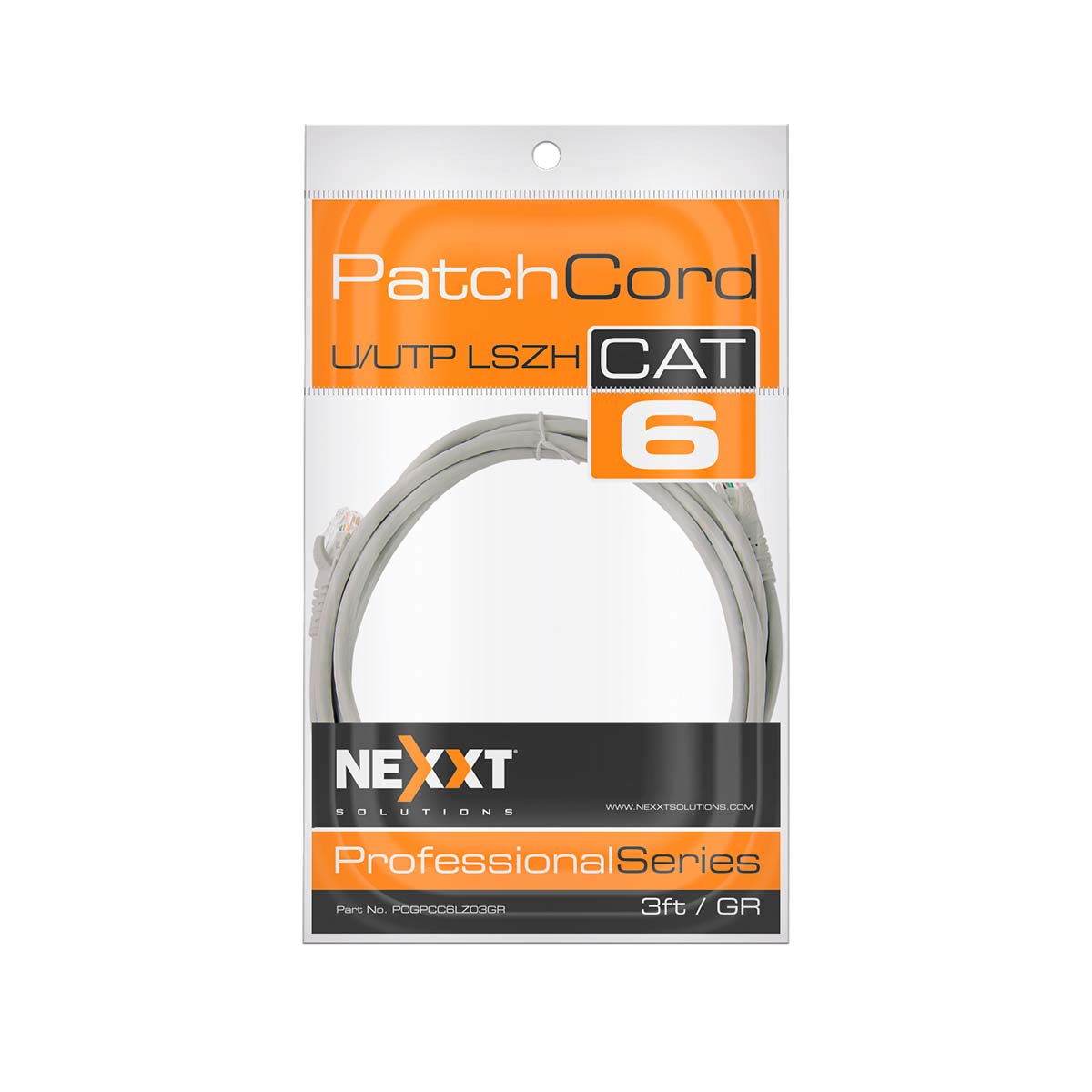 Bolsa de empaque del cable de red Nexxt Patch Cord Cat6 LSZH 0.9 metros gris