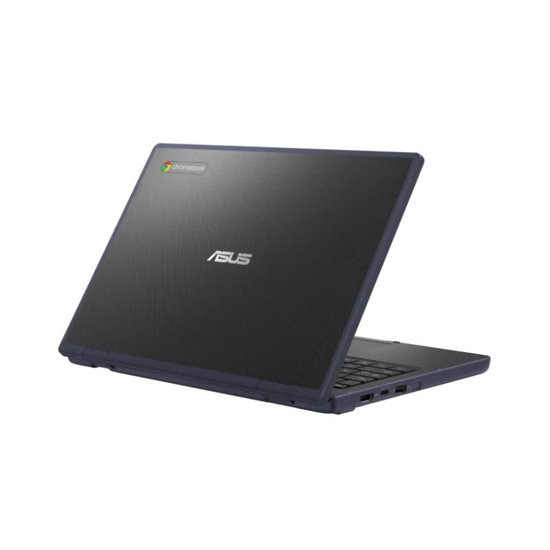 Reverso del Chromebook ASUS CZ11 Mineral Gray con diseño reforzado MIL-STD-810H