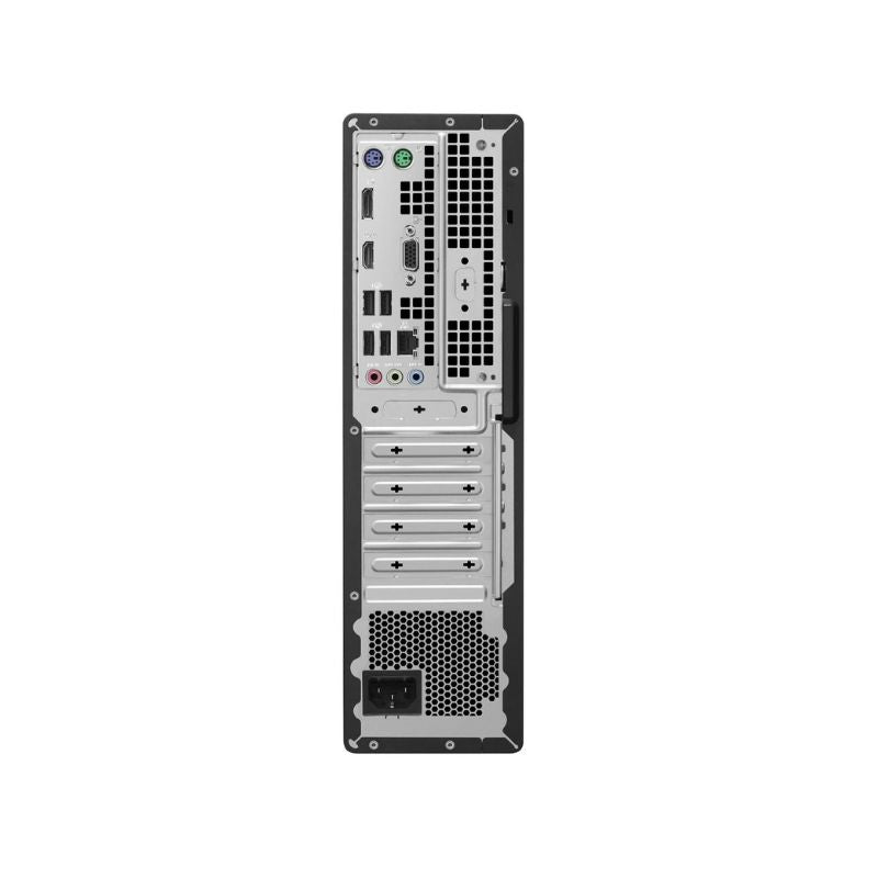Puertos traseros del ASUS ExpertCenter D700SF con HDMI, DisplayPort, VGA y Ethernet