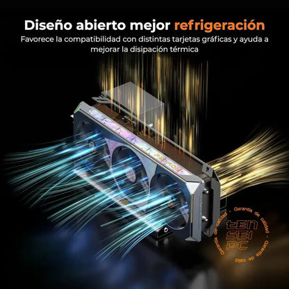 Dock eGPU Peladn LINK S-1 en Tensei PC con diseño abierto para mejor refrigeración