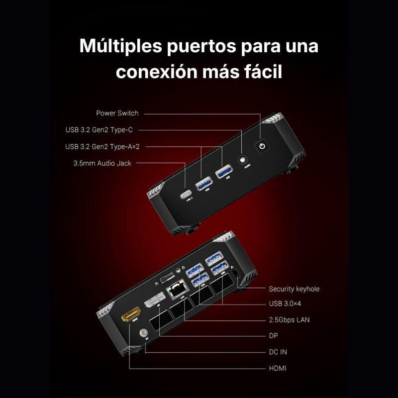 Firebat A6 Mini PC Ryzen 7 16GB 512GB SSD puertos