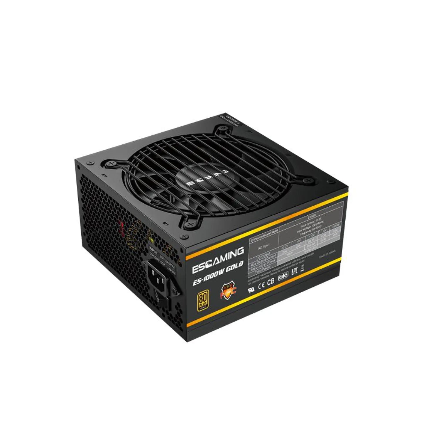 Fuente de Poder ESGAMING 1000W Gold Modular ATX 3.1 frontal