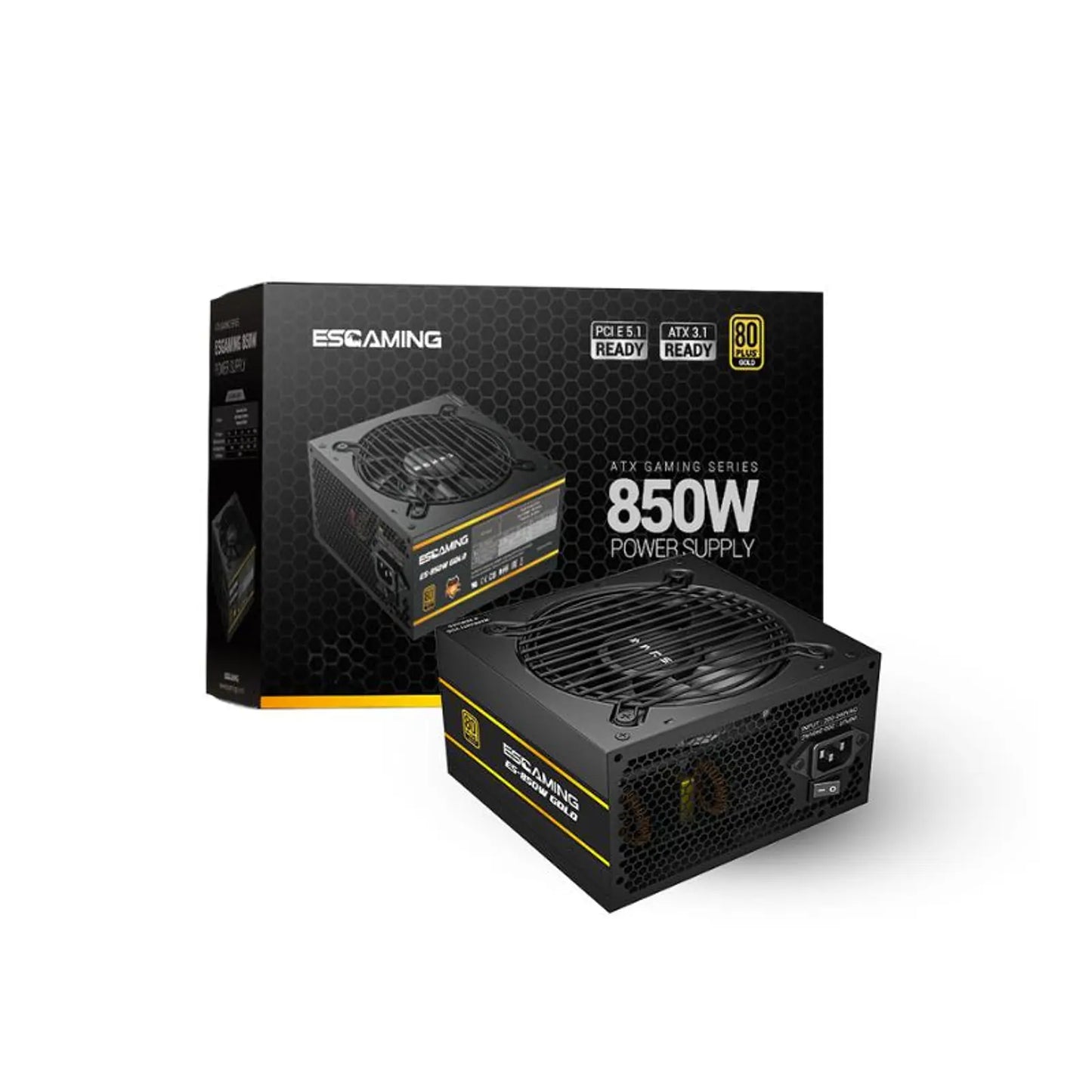 Fuente de Poder ESGAMING 850W Gold Modular ATX 3.1 caja