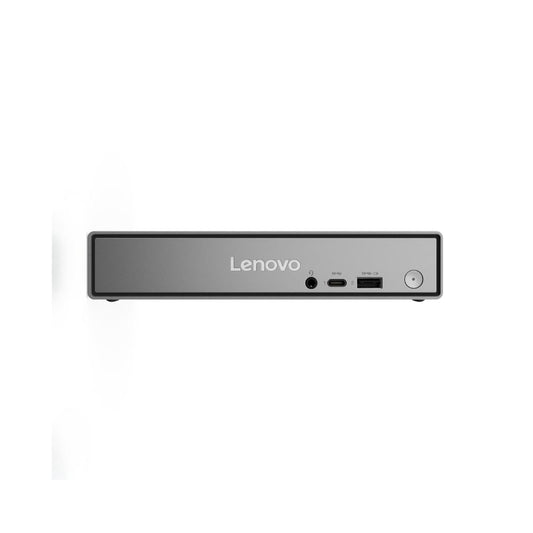Frente del Mini PC Lenovo ThinkCentre neo 50q Gen 6 con puertos USB-C y USB-A