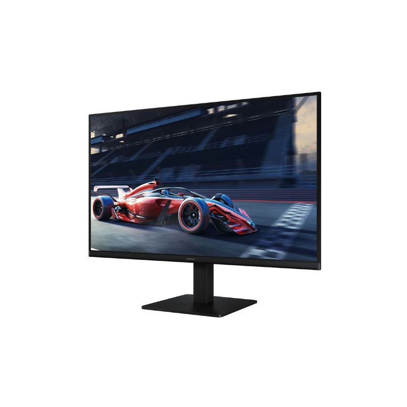 Monitor Samsung Essential S3 27 pulgadas vista en ángulo mostrando bordes delgados