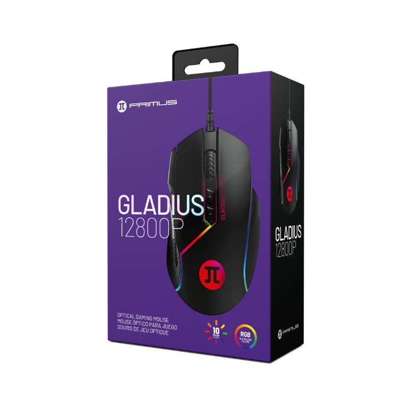 Caja retail del mouse gamer Primus Gladius 12800P PMO-103