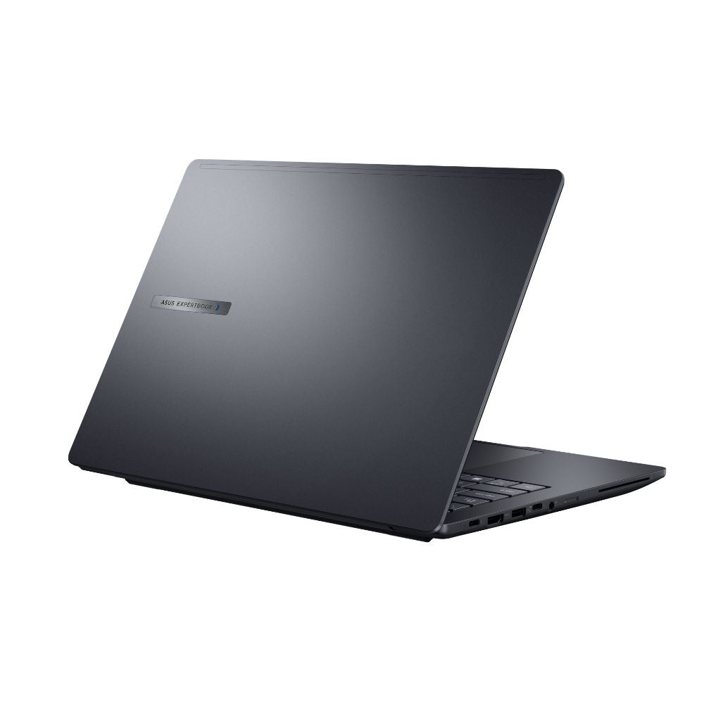 Reverso del notebook ASUS ExpertBook B3 con Intel Core Ultra 7 255H y tapa de aluminio reciclado