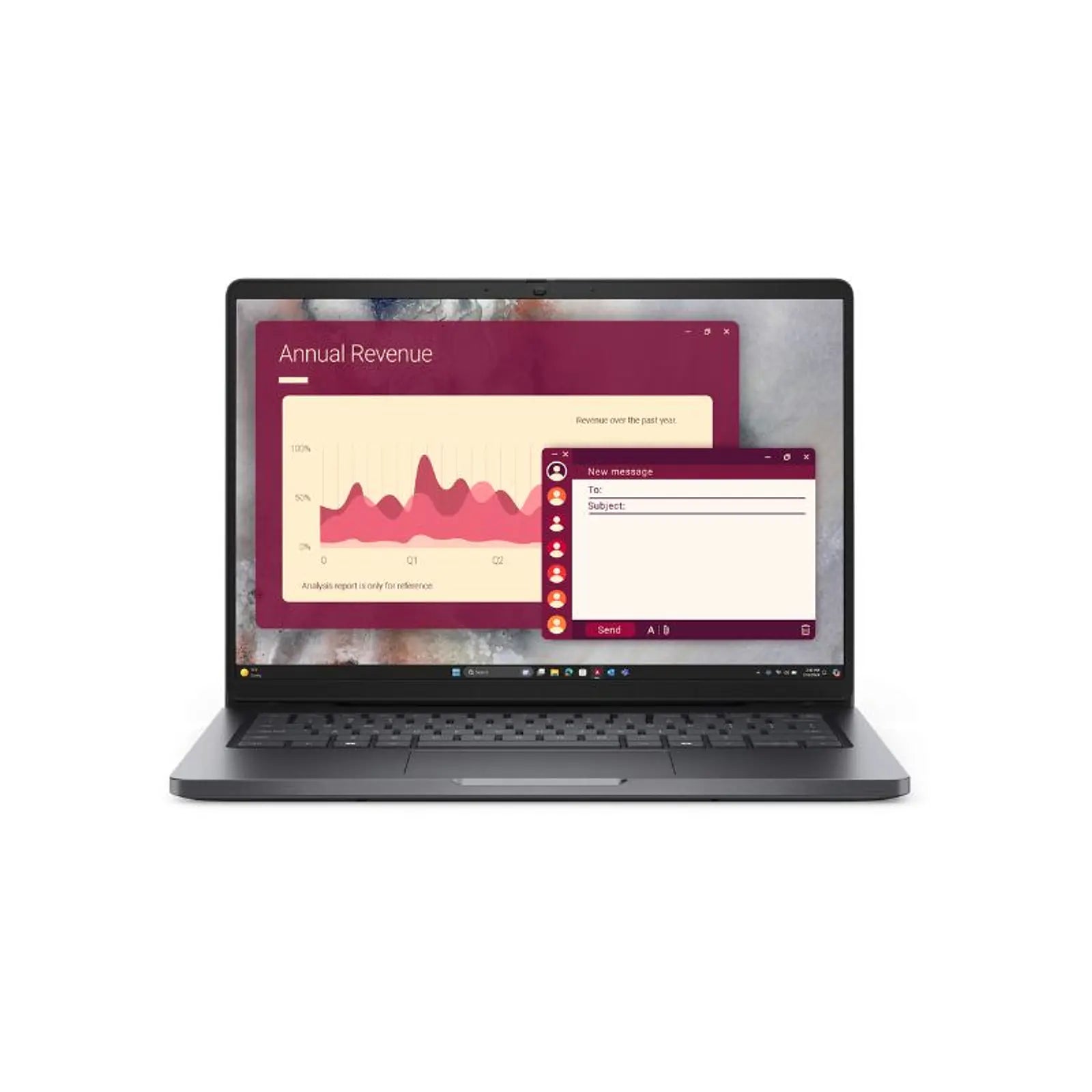 Notebook Dell Pro 14 PC14250 Black con pantalla abierta