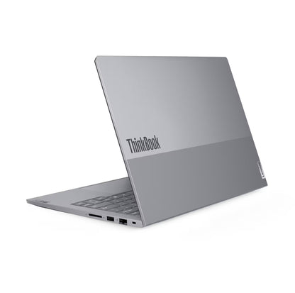 Reverso del notebook Lenovo ThinkBook 14 G8 con Intel Core Ultra 9 185H y tapa de aluminio