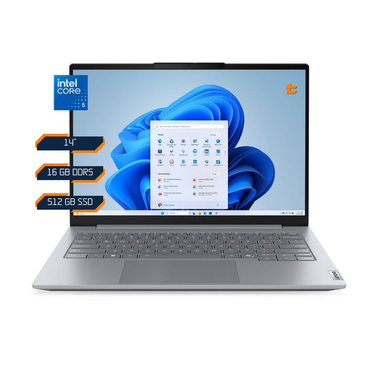 Especificaciones del notebook Lenovo ThinkBook 14 G9: Core 5 210H, 16GB DDR5, SSD de 512GB y pantalla WUXGA de 14"
