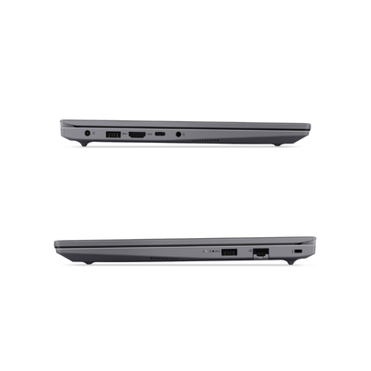Puertos del notebook Lenovo V14 G5: RJ-45 Gigabit, HDMI 1.4b, USB-C y 2 USB-A