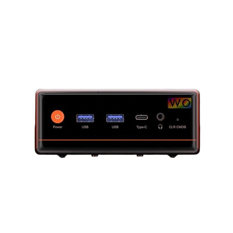 Mini PC Peladn WO4 con procesador AMD Ryzen 5 7640HS vista frontal
