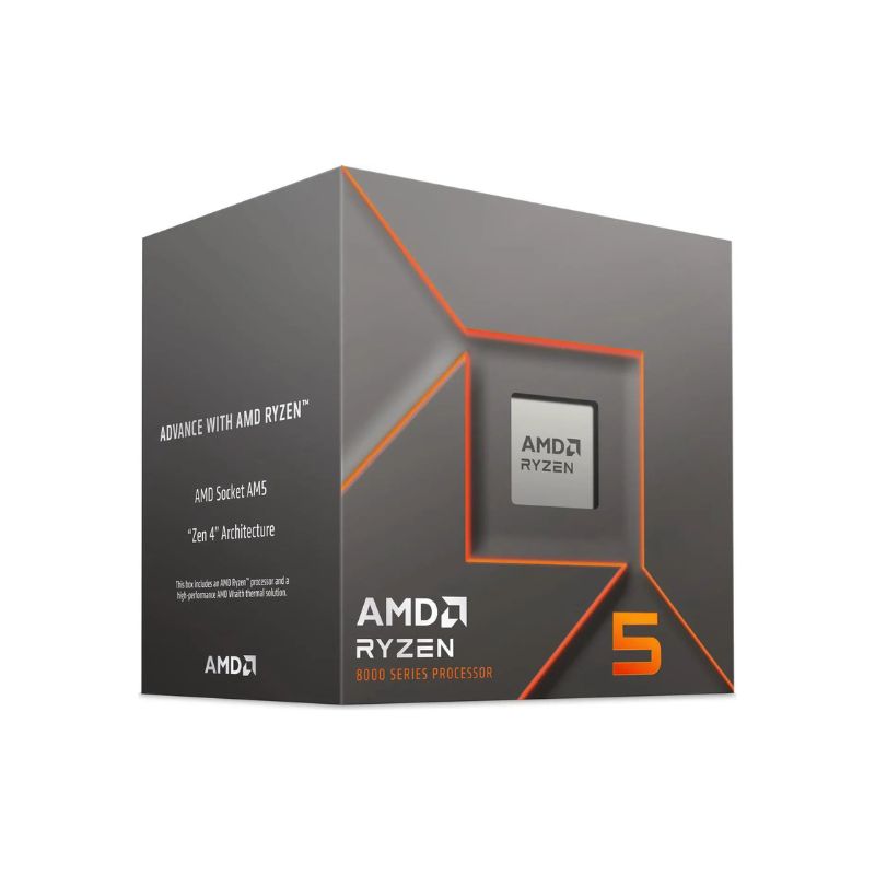 Caja del procesador AMD Ryzen 5 8400F socket AM5 vista lateral