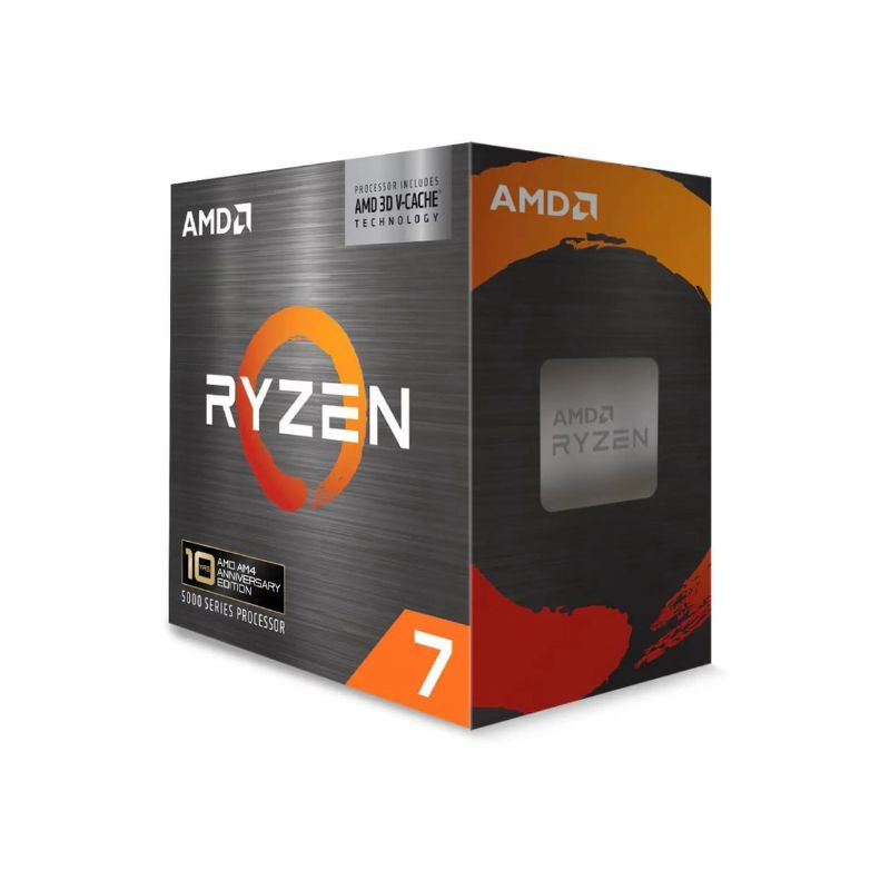 Caja edición aniversario del procesador AMD Ryzen 7 5800X3D socket AM4 vista frontal