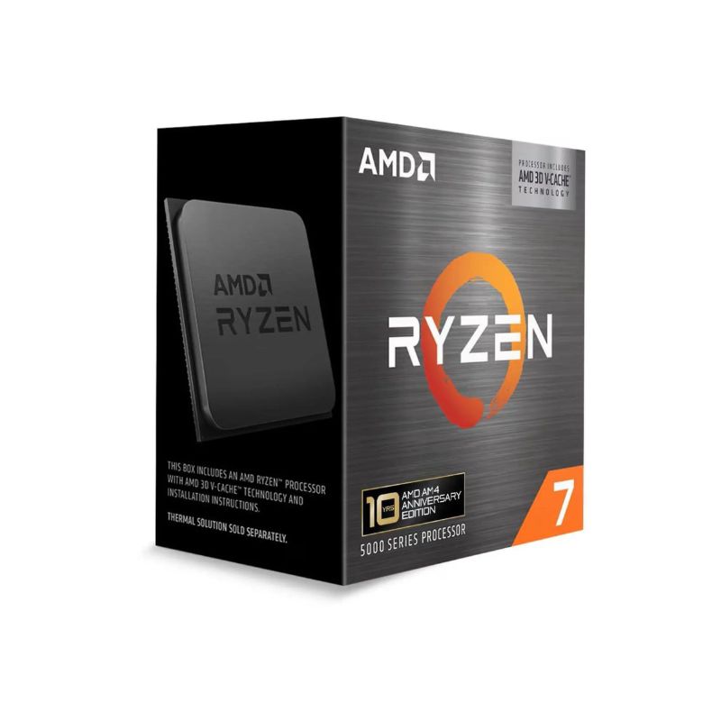 Caja edición aniversario del procesador AMD Ryzen 7 5800X3D socket AM4 vista lateral