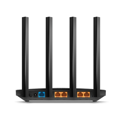 Parte trasera del router TP-Link Archer C80 con puerto WAN y 4 puertos LAN Gigabit