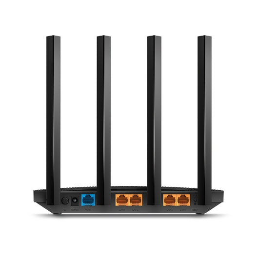 Parte trasera del router TP-Link Archer C80 con puerto WAN y 4 puertos LAN Gigabit