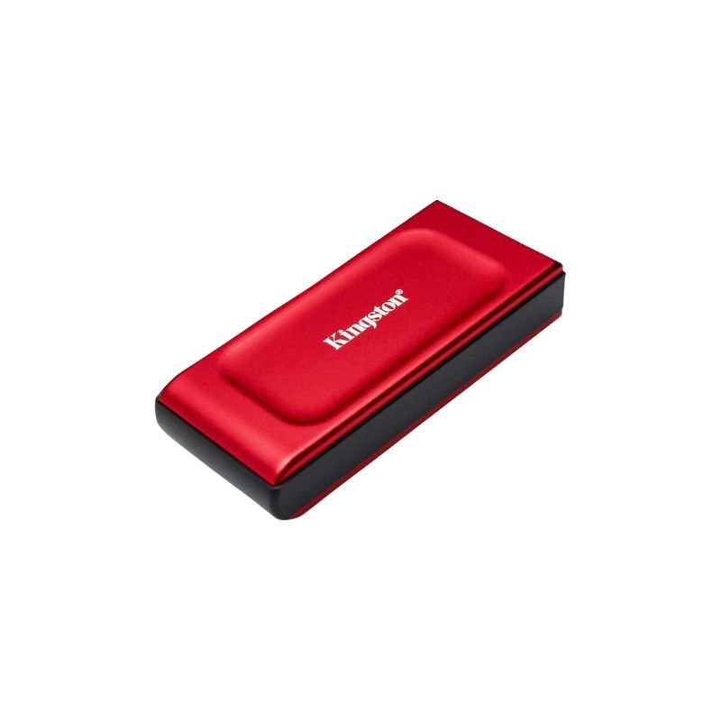 SSD externo Kingston XS1000R 1TB color rojo vista angulo