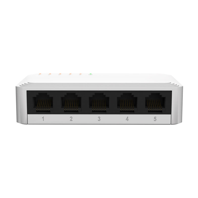 Switch Nexxt Naxos 501-G 5 puertos Gigabit de escritorio vista frontal
