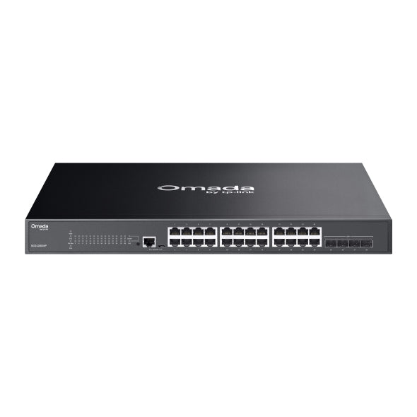 Switch TP-Link SG3428XMP JetStream 24 puertos PoE+ vista frontal