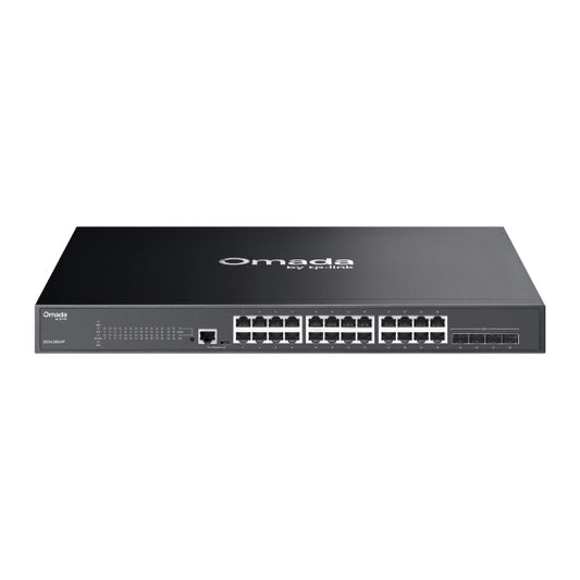 Switch TP-Link SG3428XMP JetStream 24 puertos PoE+ vista frontal