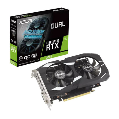Caja retail de la tarjeta de video ASUS Dual GeForce RTX 3050 OC 6GB