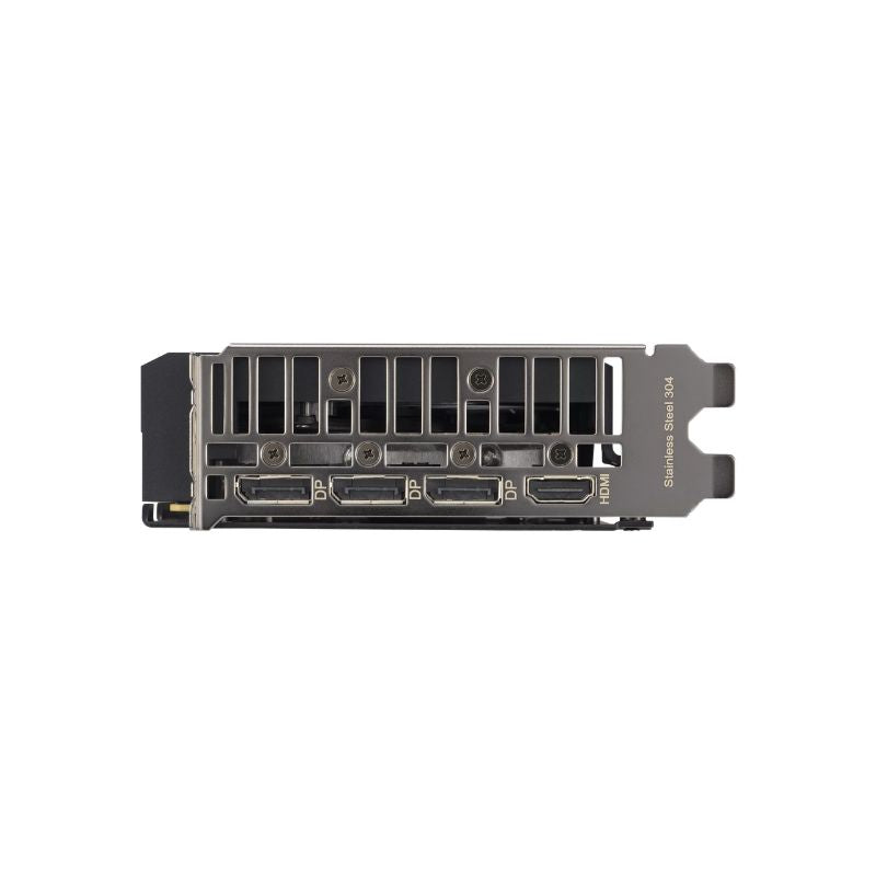 Puertos DisplayPort y HDMI de la tarjeta de video ASUS RTX 5060 Ti EVO