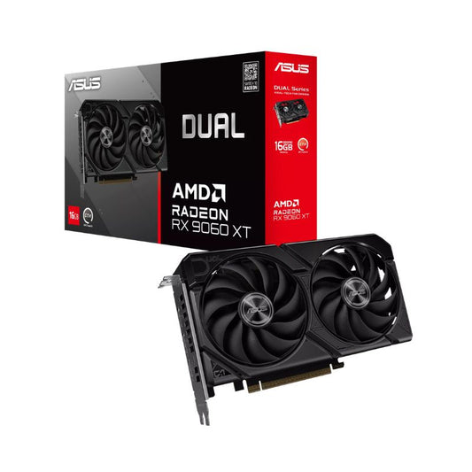 Caja retail de la tarjeta de video ASUS Dual Radeon RX 9060 XT 16GB