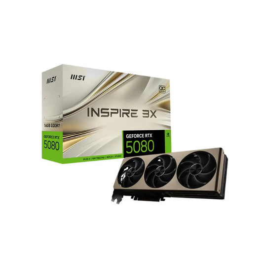 Tarjeta de video MSI GeForce RTX 5080 INSPIRE 3X OC caja