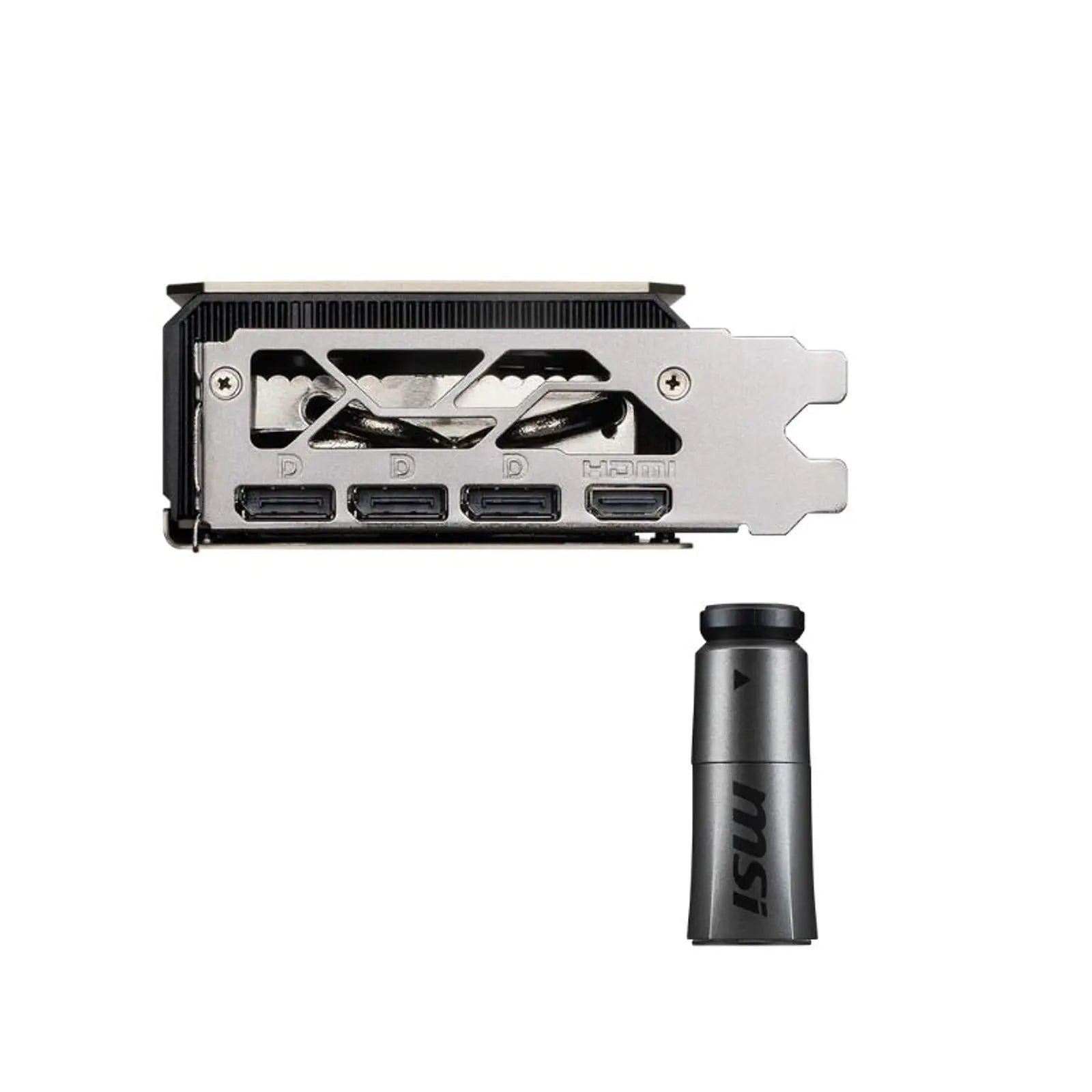 Puertos DisplayPort 2.1b y HDMI 2.1b de la MSI RTX 5080 INSPIRE
