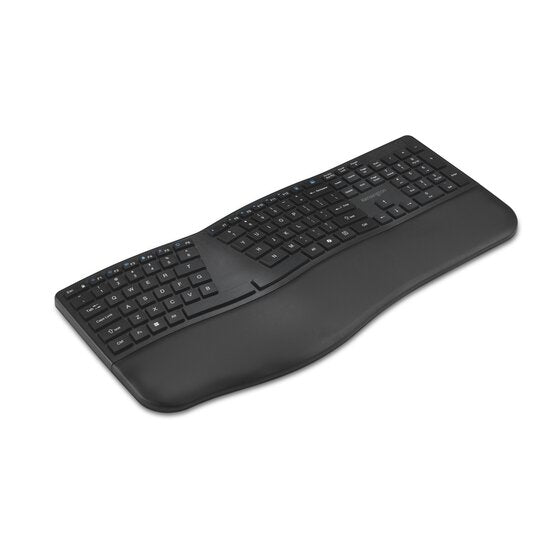 Vista lateral del teclado Kensington KB680 mostrando las patas de inclinación frontal