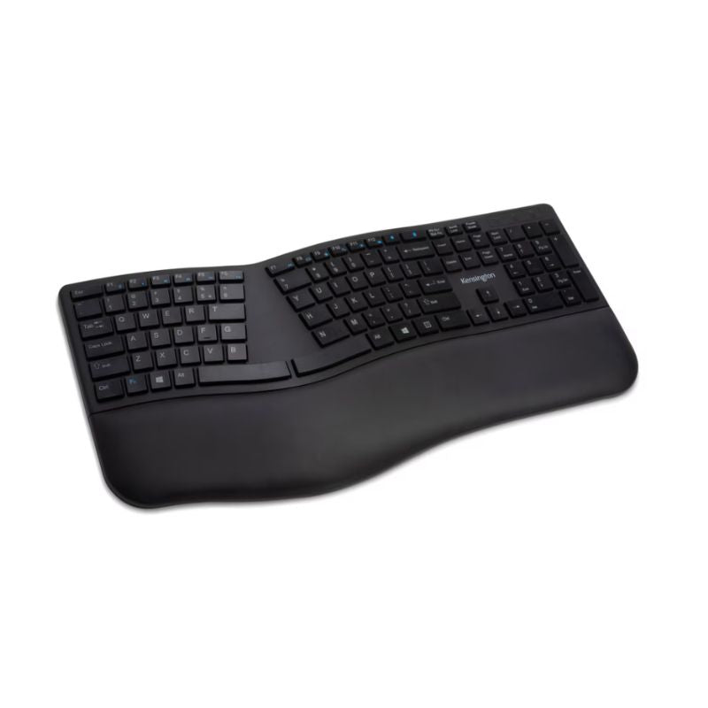 Teclado ergonómico Kensington Pro Fit vista en ángulo mostrando la inclinación inversa