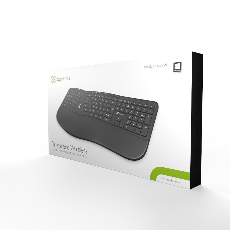 Caja retail del teclado ergonómico Klip Xtreme Transcend KBK-530S
