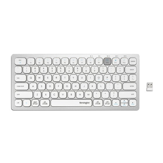 Teclado inalámbrico Kensington compacto multi-dispositivo color blanco vista frontal