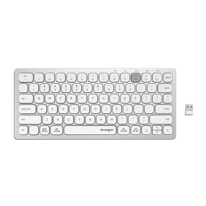 Teclado inalámbrico Kensington compacto multi-dispositivo color blanco vista frontal