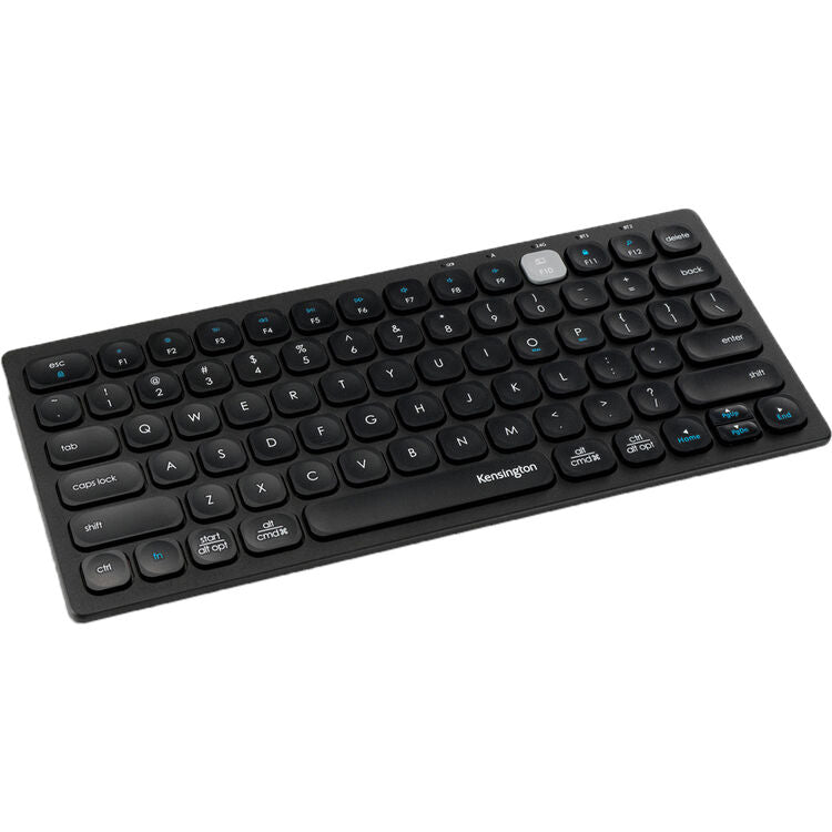 Teclado inalámbrico Kensington compacto vista en ángulo mostrando las teclas