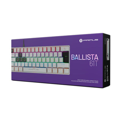 Caja retail del teclado mecánico gamer Primus Ballista61T blanco