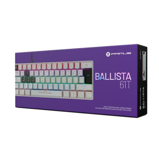 Caja retail del teclado mecánico gamer Primus Ballista61T blanco