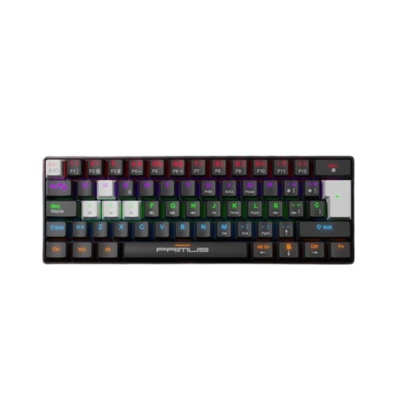 Teclado mecánico gamer Primus Ballista61T 60% switch red vista frontal